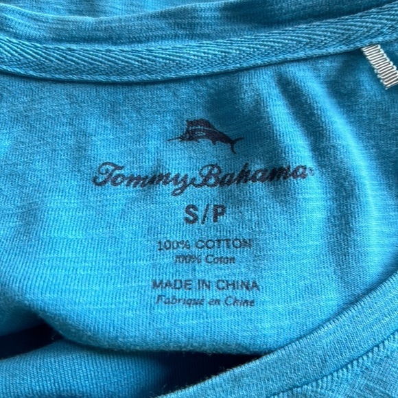 TOMMY BAHAMA Ashby Isles U Neck T Shirt Blue Womens Sz S - Picture 5 of 6